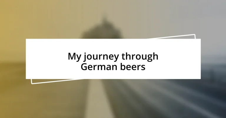 My journey through German beers