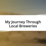 My Journey Through Local Breweries